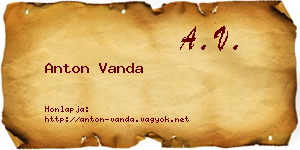Anton Vanda névjegykártya